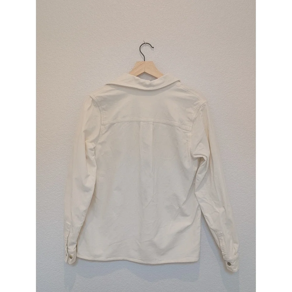 Duluth Trading Co Womens XS Corduroy Pullover Shirt Cream